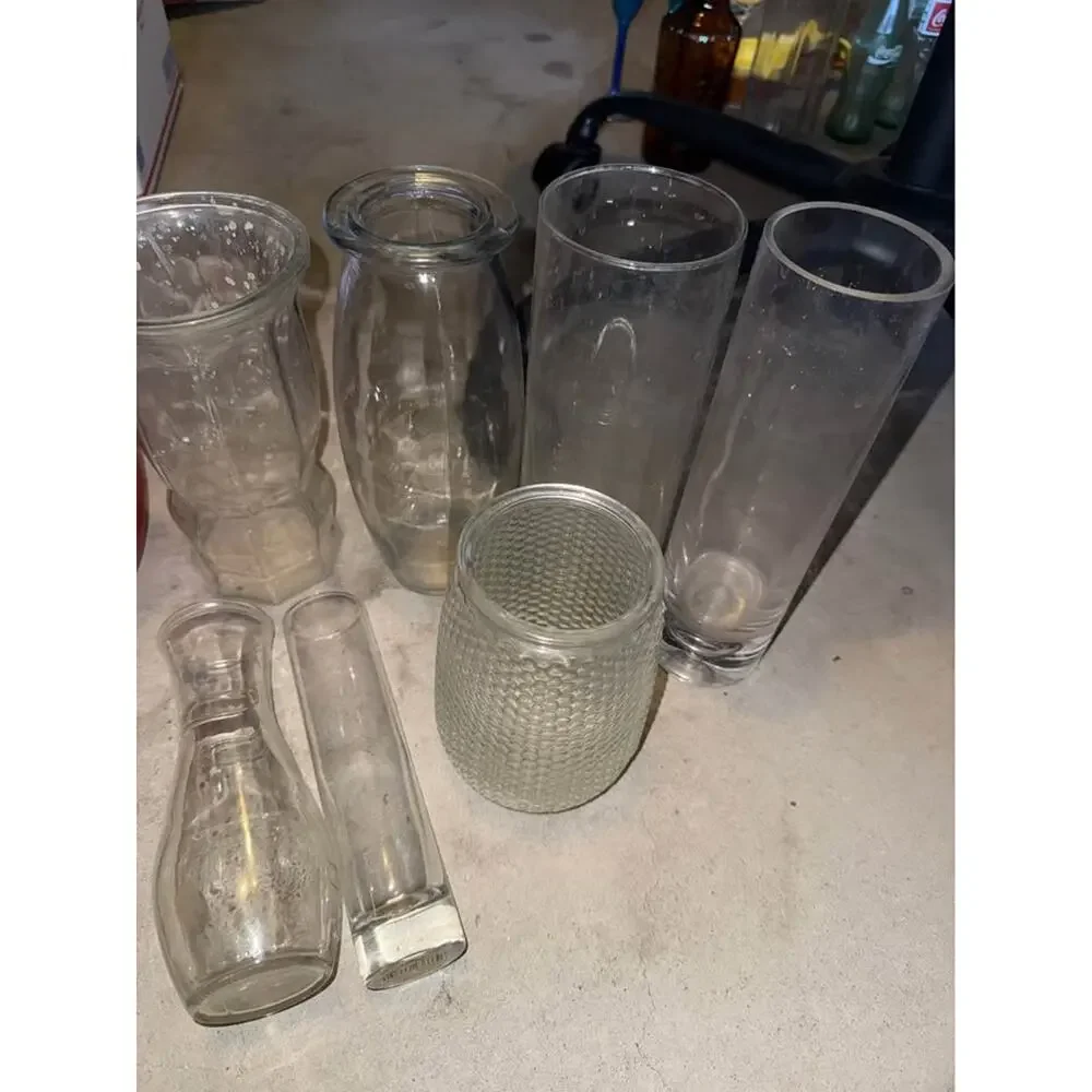 Vintage Glass Flower Vase Lot – 12 Pieces – !DELIVERY AVAILABLE!